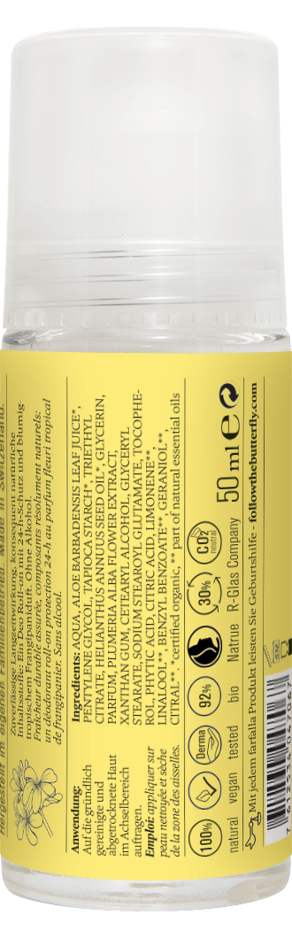 Farfalla – Frangipani Blumig-sanfter Deo Roll-on, 50 ml - Farfalla