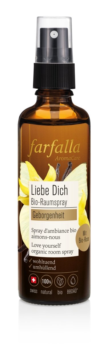 Farfalla – Geborgenheit, Rose, Liebe dich Bio-Raumspray, 75 ml - Farfalla