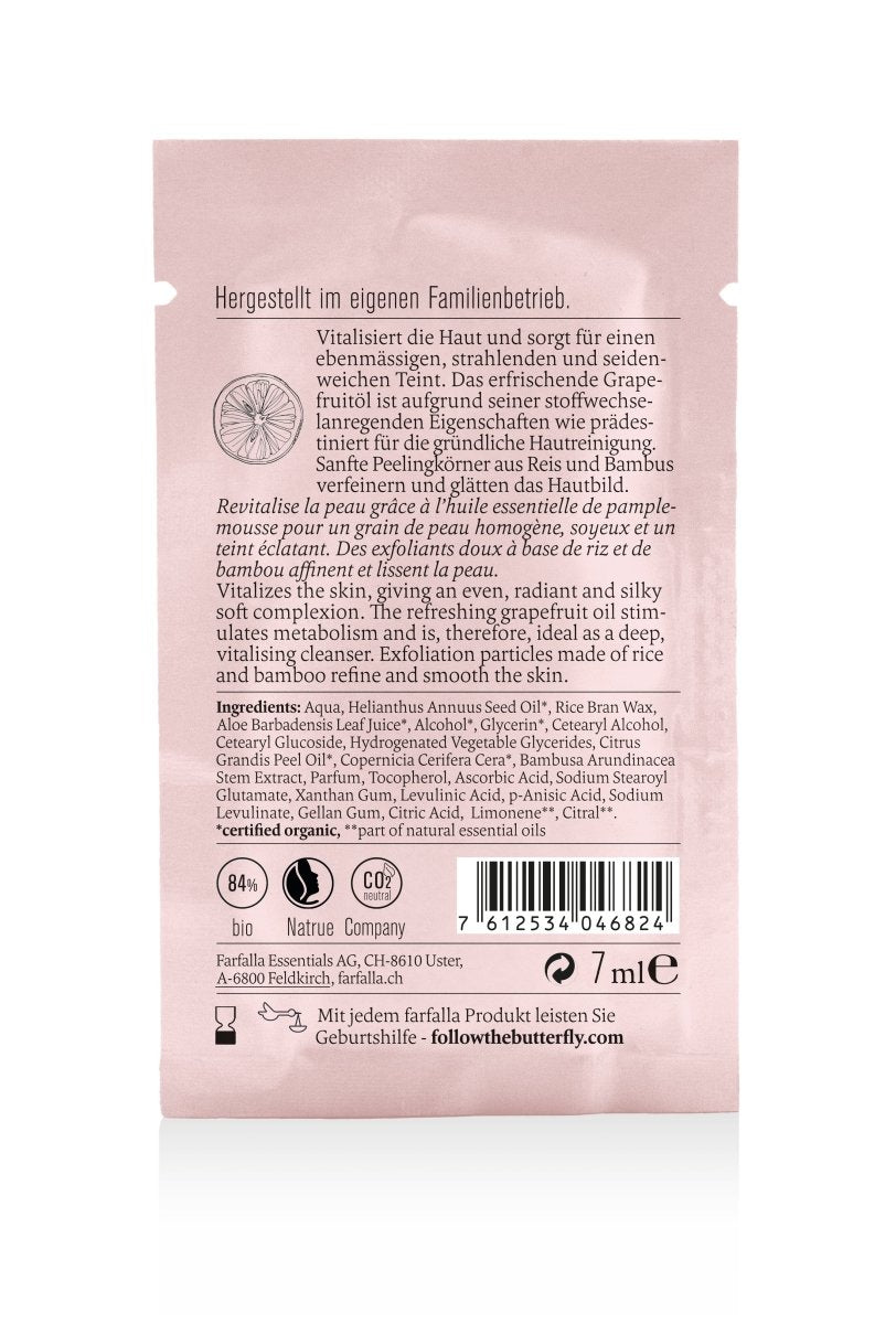 Farfalla Grapefruit Reinigung, Sanftes Peeling 7 ml - Farfalla