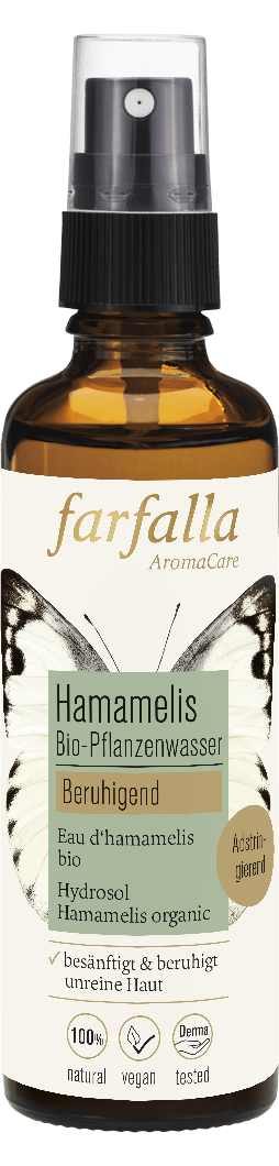 Farfalla – Hamamelis Bio-Pflanzenwasser, beruhigend, 75 ml - Farfalla