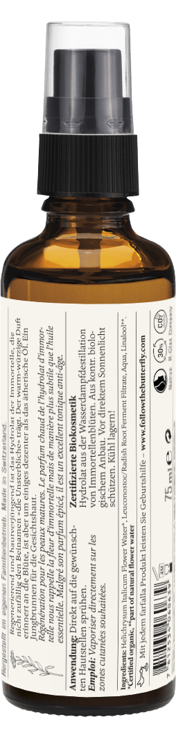 Farfalla – Immortelle Bio-Pflanzenwasser, regenerierend, 75 ml - Farfalla