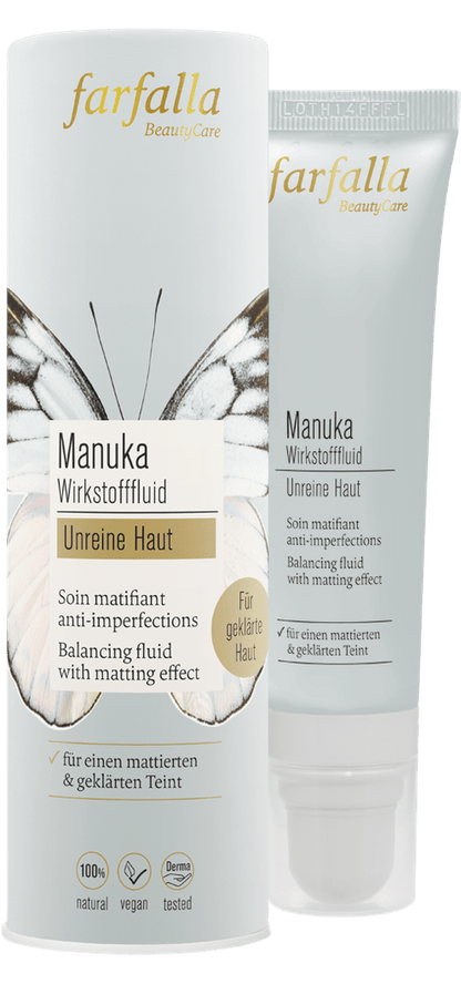 Farfalla Manuka Unreine Haut, Mattierendes Wirkstofffluid 30 ml - Farfalla