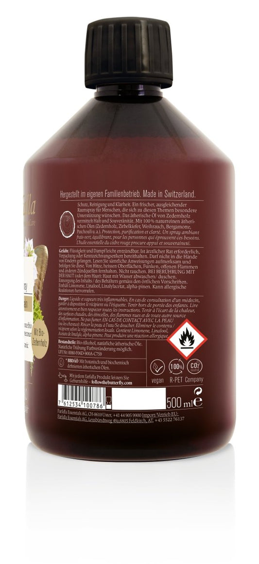 Farfalla – Nachfüllflasche Beschützt sein, Aura, Bio-Raumspray Schützend, 500 ml - Farfalla