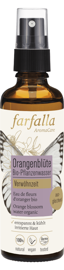 Farfalla – Orangenblüte Bio-Pflanzenwasser, Verwöhnzeit, 75 ml - Farfalla