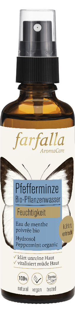 Farfalla – Pfefferminze Bio-Pflanzenwasser, Feuchtigkeit, 75 ml - Farfalla