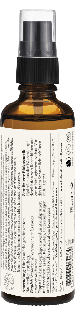 Farfalla – Rosenblüte Bio-Pflanzenwasser, regenerierend, 75 ml - Farfalla