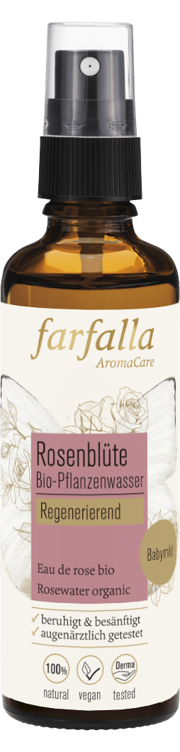 Farfalla – Rosenblüte Bio-Pflanzenwasser, regenerierend, 75 ml - Farfalla