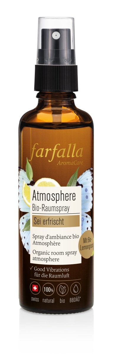 Farfalla – Sei erfrischt, Lemongrass, Atmosphère Bio-Raumspray, 75 ml - Farfalla