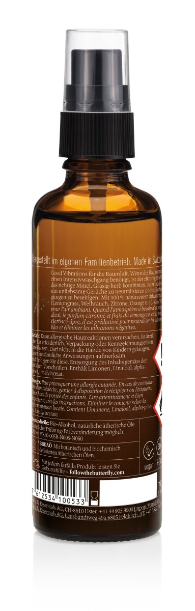 Farfalla – Sei erfrischt, Lemongrass, Atmosphère Bio-Raumspray, 75 ml - Farfalla