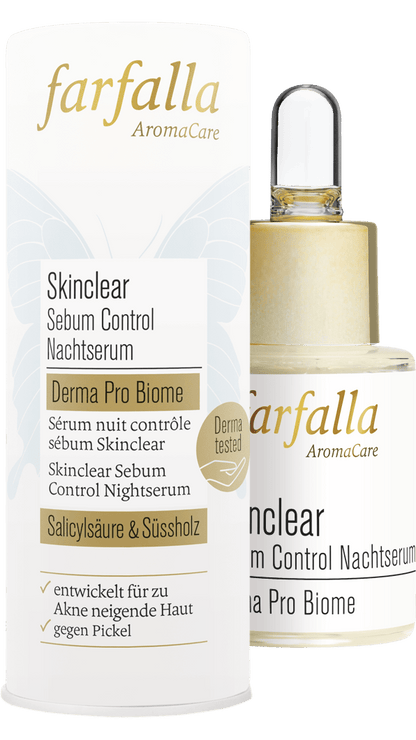 Farfalla Skinclear Sebum Control Nachtserum, Derma Pro Biome, 15ml - Farfalla