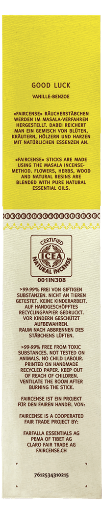 Farfalla Vanille/Benzoe / Good Luck, Faircense Räucherstäbchen - Farfalla