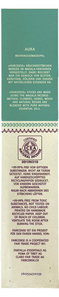 Farfalla Weihrauch / Aura, Faircense Räucherstäbchen - Farfalla