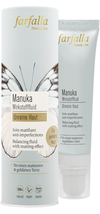 Farfalla Manuka Unreine Haut, Mattierendes Wirkstofffluid 30 ml
