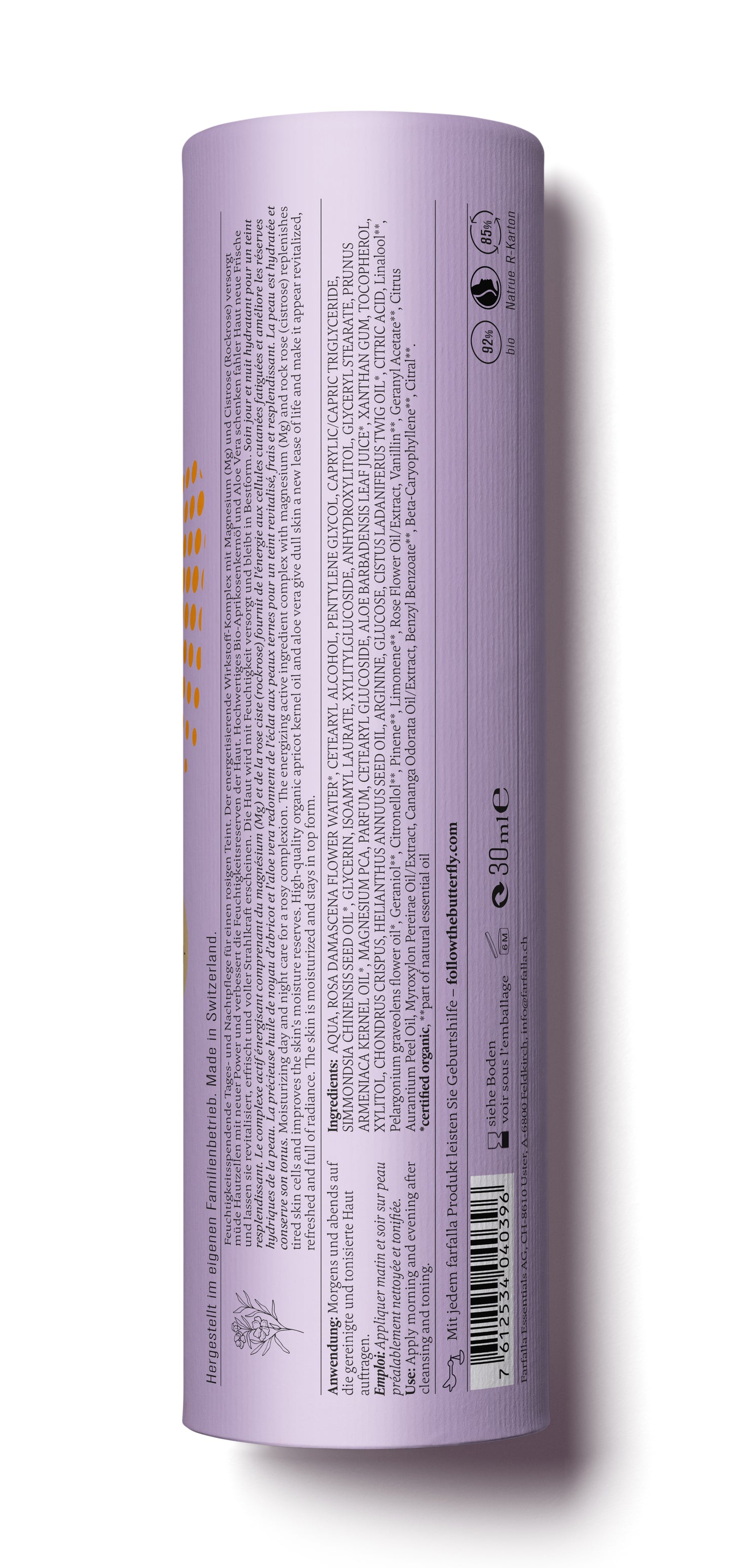 Rockrose Mg+ Energizing Face Cream, Hydro Skinergy, 30ml - Rückansicht
