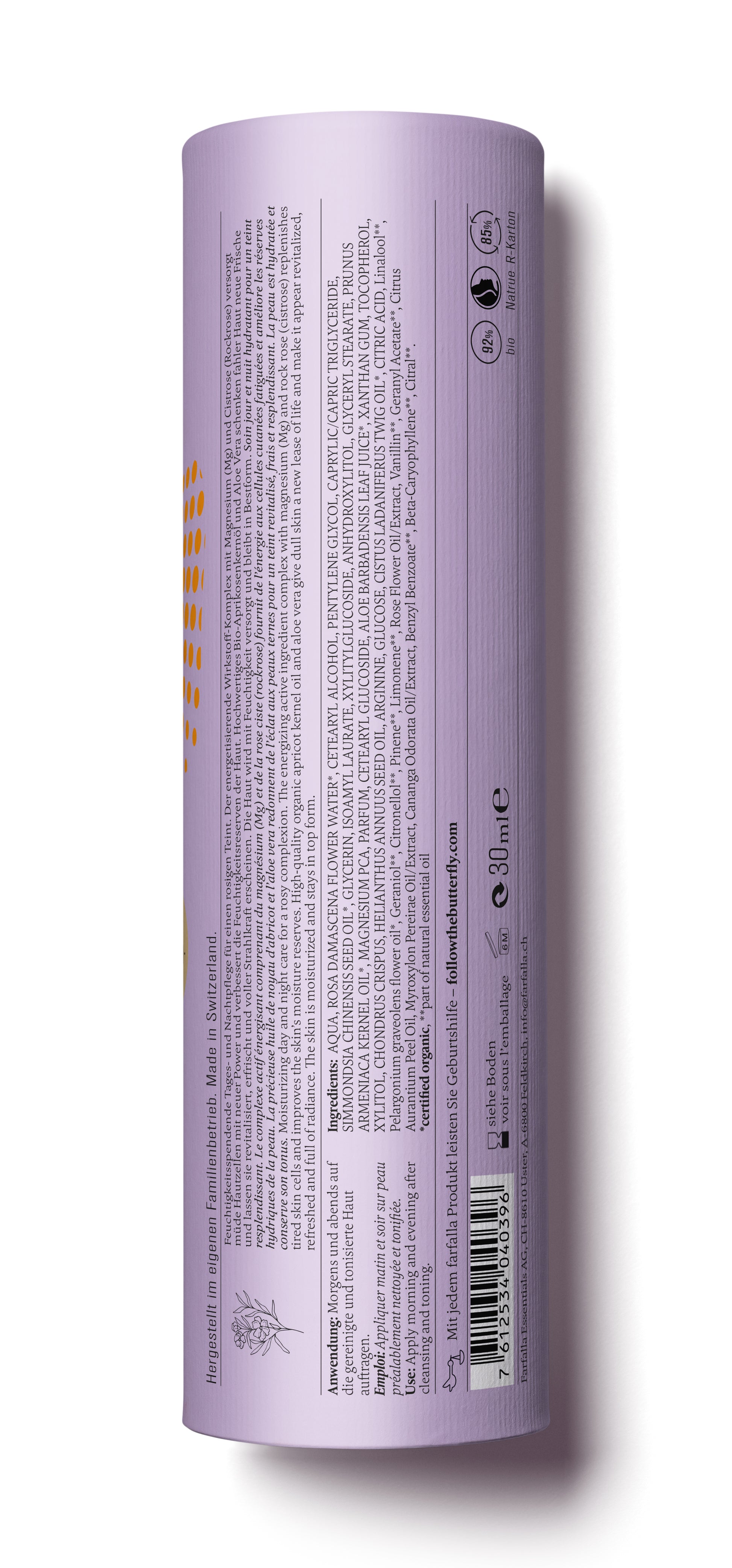 Rockrose Mg+ Energizing Face Cream, Hydro Skinergy, 30ml - Rückansicht