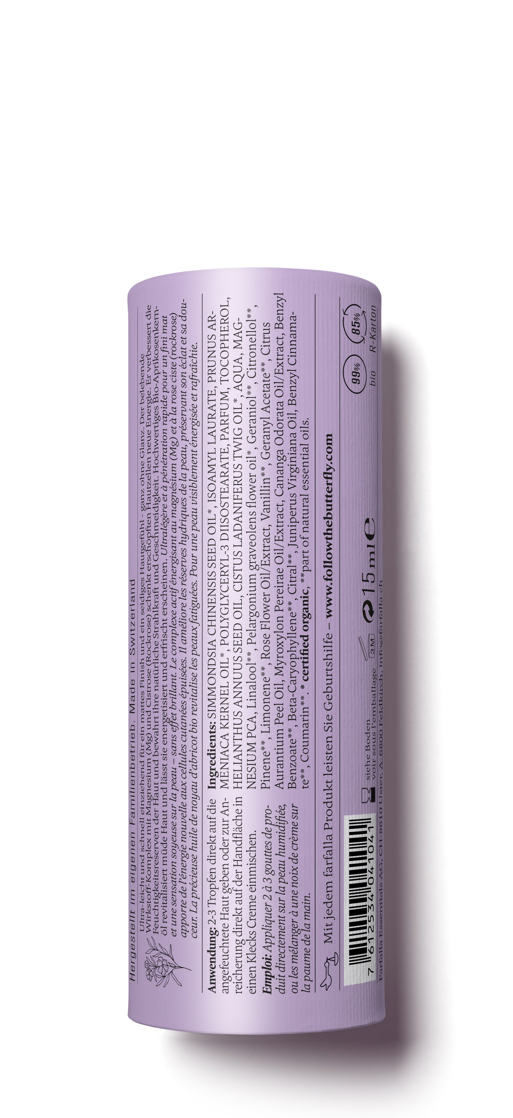 Rockrose Mg+ Facial Oil Concentrate, Hydro Skinergy, 15ml - Rückansicht