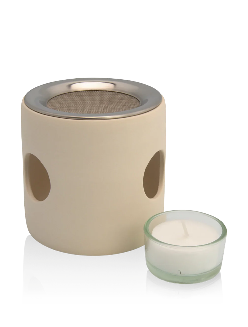 Farfalla – Zylinder Räucherstövchen beige, mit Sieb
