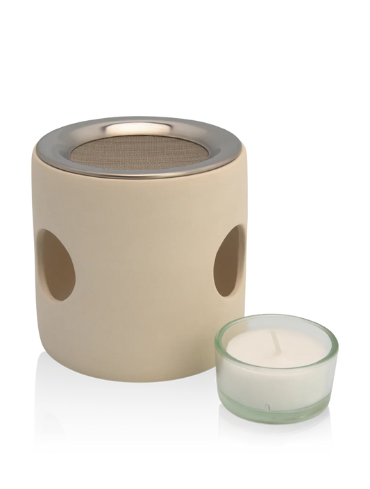 Farfalla – Zylinder Räucherstövchen beige, mit Sieb