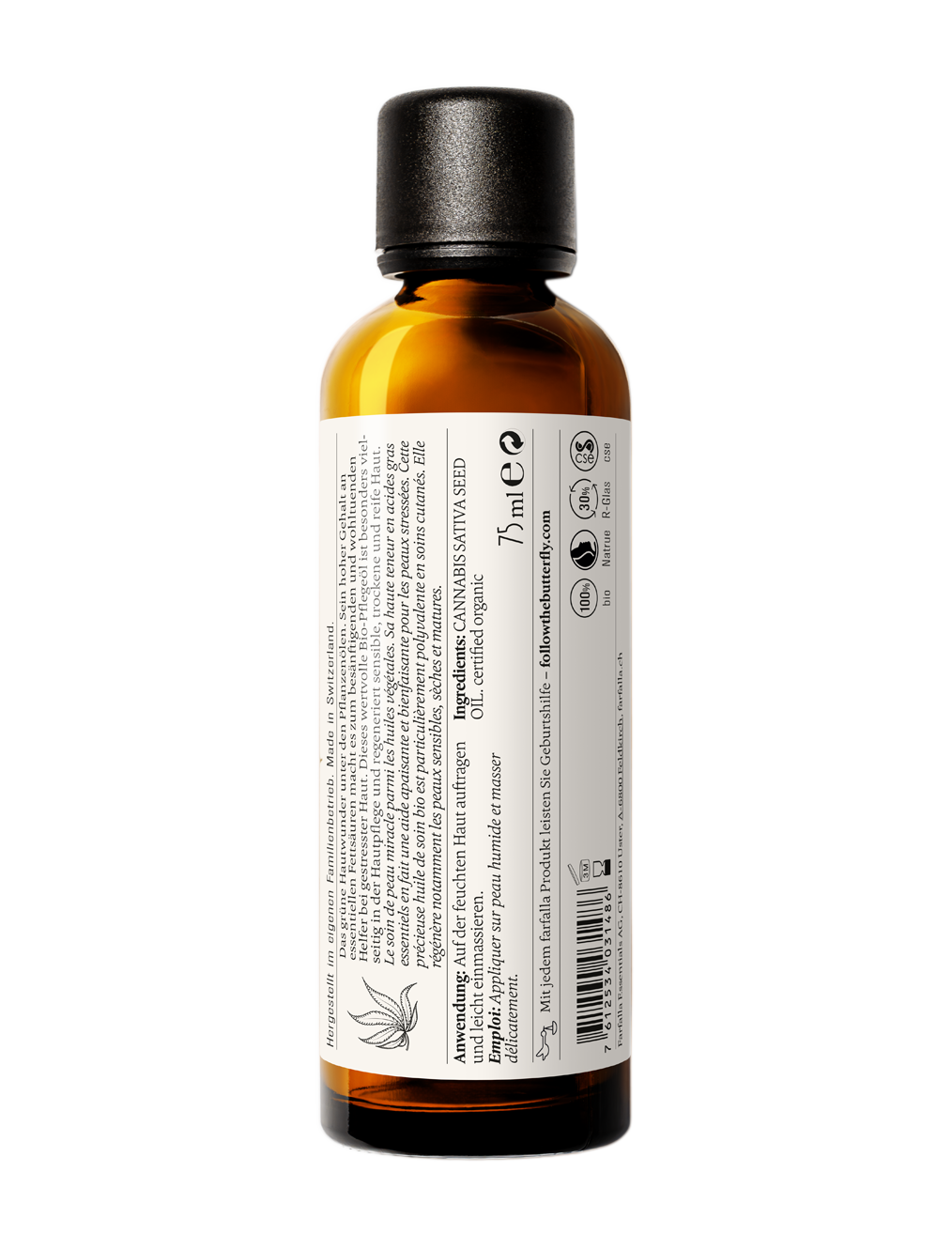 Farfalla – Hanf, Bio-Pflegeöl, regenerierend, 75 ml