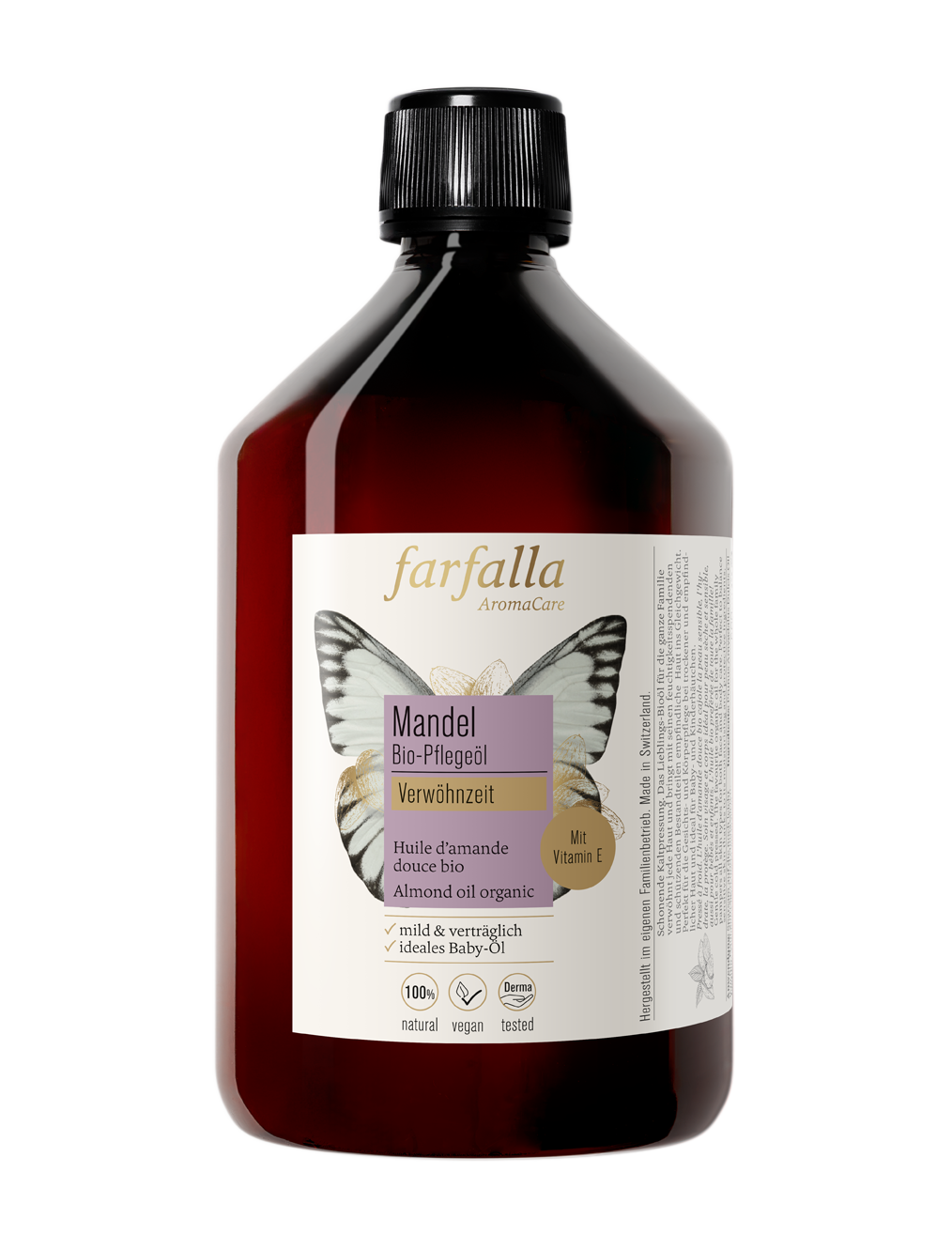 Farfalla – Mandel Bio-Pflegeöl, Verwöhnzeit, 500 ml