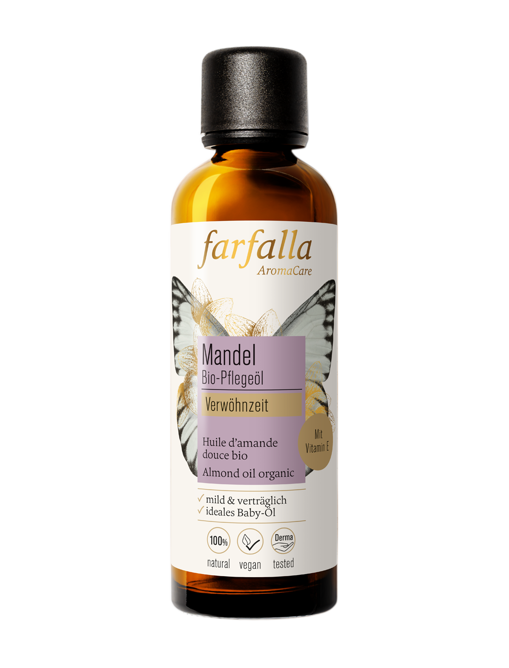 Farfalla – Mandel Bio-Pflegeöl, Verwöhnzeit, 75 ml
