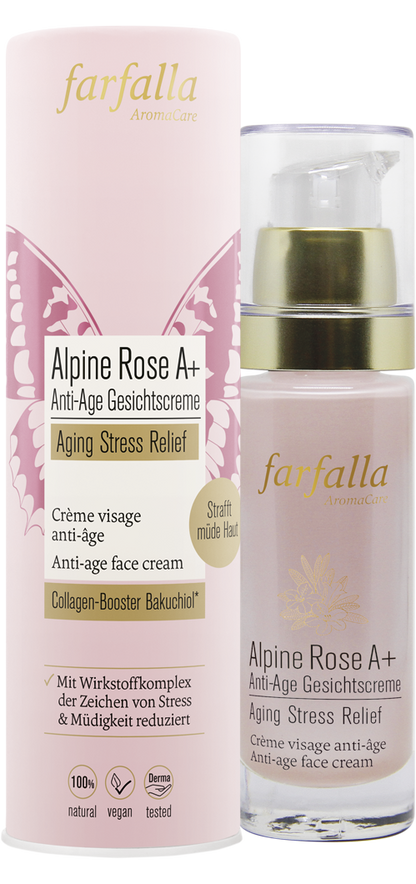 Farfalla Alpine Rose A+ Anti-Age Gesichtscreme, Aging Stress Relief, 30ml