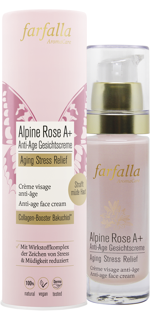 Farfalla Alpine Rose A+ Anti-Age Gesichtscreme, Aging Stress Relief, 30ml