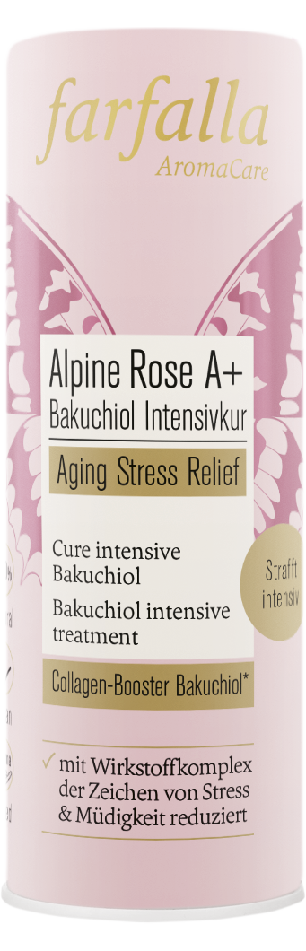 Farfalla Alpine Rose A+ Bakuchiol Intensivkur, Aging Stress Relief, 15ml