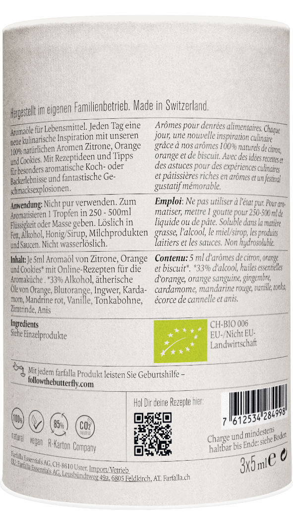 Farfalla Aromaöl-Set mit Rezeptideen