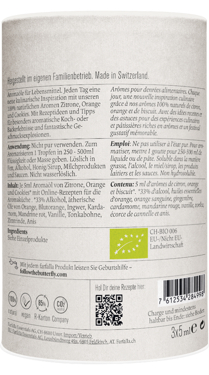 Farfalla Aromaöl-Set mit Rezeptideen