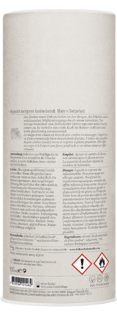 Farfalla – Duftstäbchen Arvenwald Aroma Ambiance, 150 ml