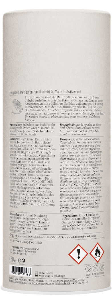 Farfalla – Duftstäbchen Citrus Garden Aroma Ambiance, 150 ml