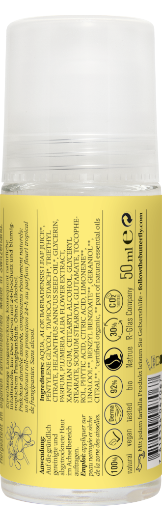 Farfalla – Frangipani Blumig-sanfter Deo Roll-on, 50 ml