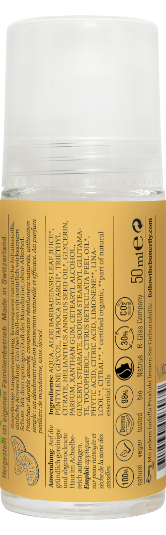 Farfalla – Mandarine, Zitrusfrischer Deo Roll-on, 50 ml