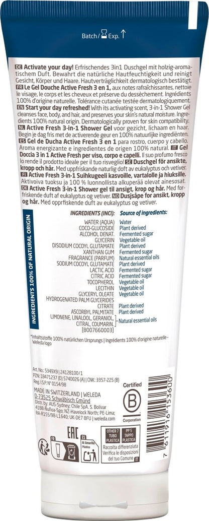 Weleda - For Men Active Fresh 3in1 Shower Gel, 200 ml - Weleda
