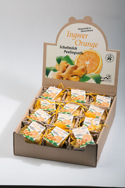 Saling Ingwer-Orange Peelingseife im gelben Organzasäckchen 100 g