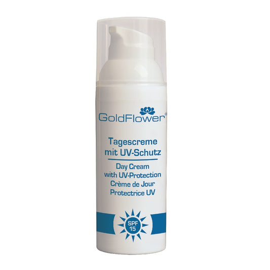 Goldflower Tagescreme mit UV Schutz SPF 15, 50 ml - die Naturcosmetic