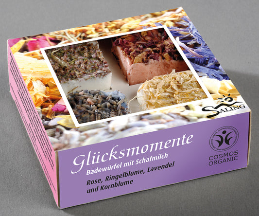 Saling Badewürfel Geschenkverpackung "Glücksmomente" - die Naturcosmetic