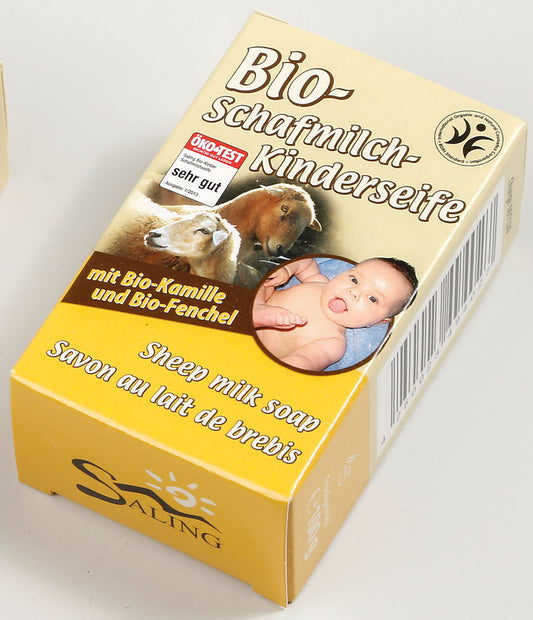 Saling Bio-Schafmilch-Kinderseife kbA Kamille-Fenchel,  100 g - die Naturcosmetic