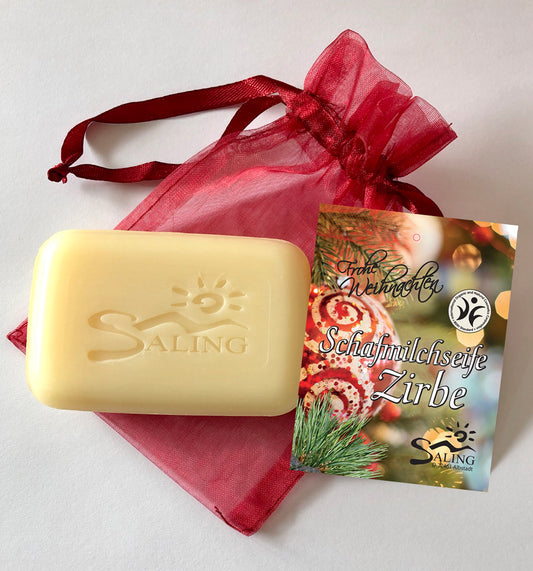 Saling Schafmilchseife Zirbe "Frohe Weihnachten" 100 g - die Naturcosmetic