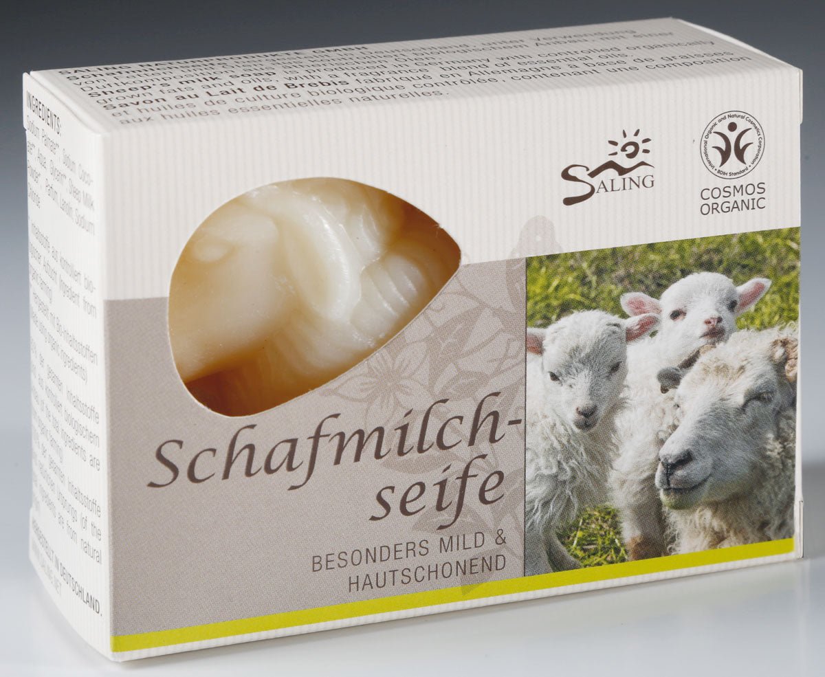 Saling Schaf natur in dekorativer Faltschachtel mit Sichtfenster 85 g - Saling