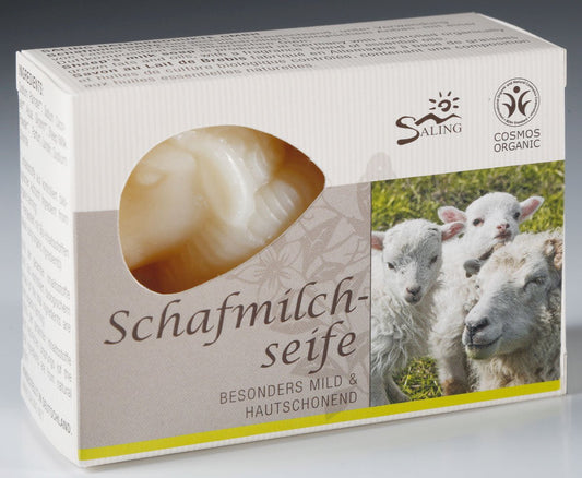 Saling Schaf natur in dekorativer Faltschachtel mit Sichtfenster 85 g - Saling