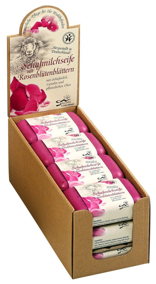 Saling Schafmilchseife Rosenblütenblätter pink 100 g - Saling