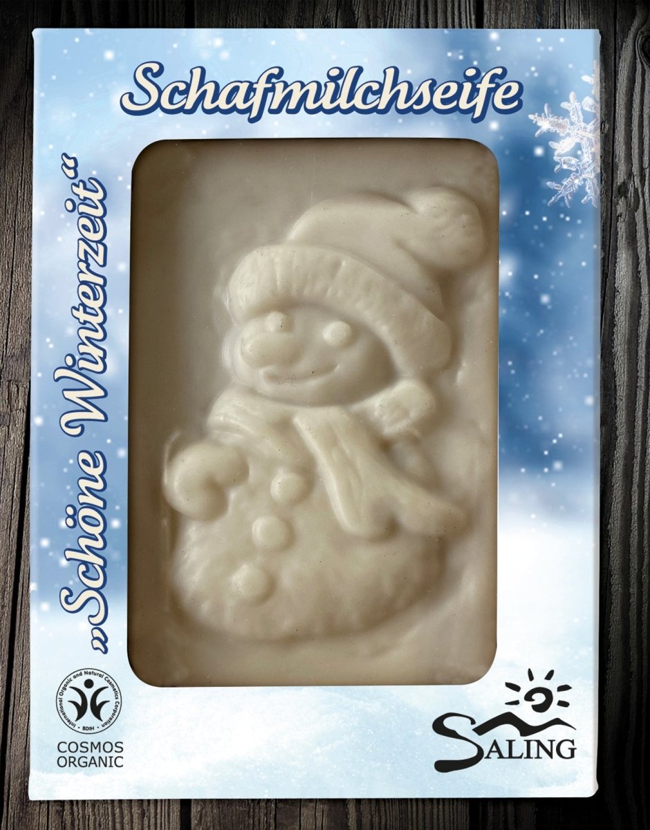Saling Schafmilchseife "Schöne Winterzeit" Schneemann 85 g - Saling
